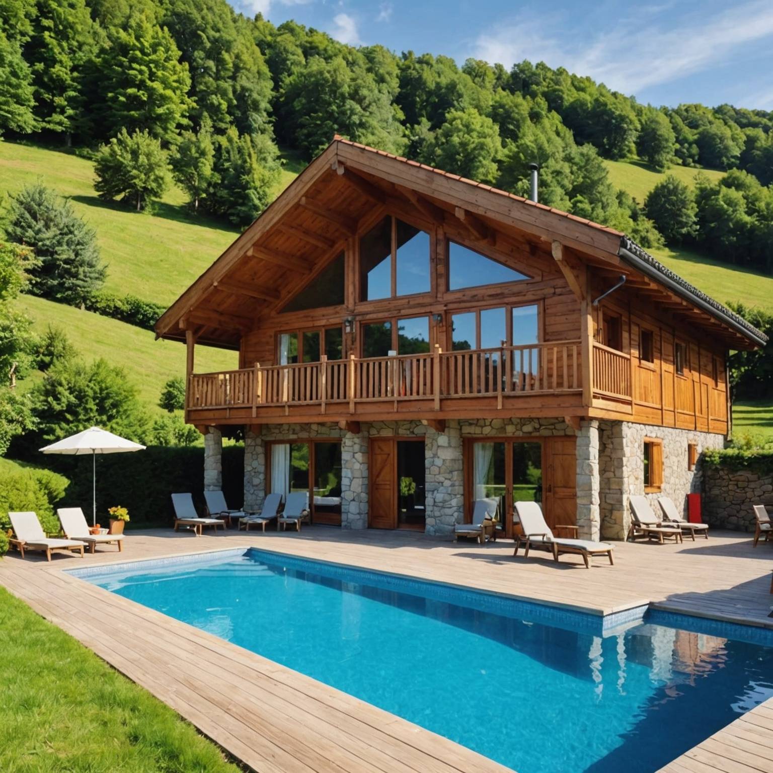 Vacances Idylliques au Pays Basque : Louez le Chalet de Vos Rêves avec Piscine!